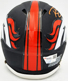 Russell Wilson Signed Broncos Flat Matte Black Speed Mini Helmet Fanatics Holo