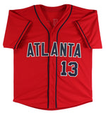 Ronald Acuna Jr. Authentic Signed Red Pro Style Jersey Autographed JSA Witness
