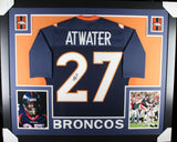 STEVE ATWATER (Broncos blue SKYLINE) Signed Autographed Framed Jersey JSA