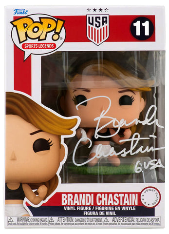 Brandi Chastain Signed USA Women's Soccer Funko Pop Doll #11 - (SCHWARTZ COA)