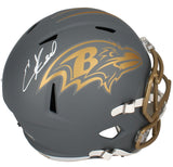 Ed Reed Autographed Ravens Full Size 'Slate' Replica Speed Helmet Beckett