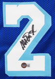Magic Johnson Authentic Signed Blue Throwback Pro Style Jersey BAS Witnessed