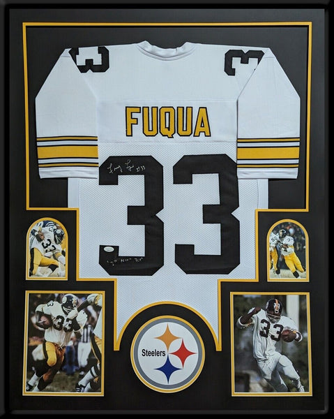 FRAMED PITTSBURGH STEELERS JOHN FRENCHIE FUQUA AUTOGRAPHED SIGNED JERSEY JSA COA
