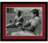 Tom Seaver Signed Cincinnati Reds Framed 16x20 Black & White MLB Photo - 2 Insc