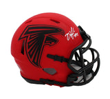 Drake London Signed Atlanta Falcons Speed Rave NFL Mini Helmet