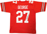 Ohio State Buckeyes Eddie George Signed Red Jersey "Heisman 1995" Beckett Wit
