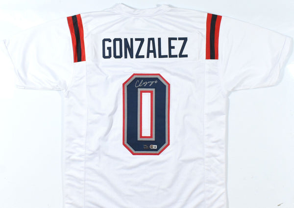 Christian Gonzalez Autographed White Pro Style Jersey - Beckett W Hologram