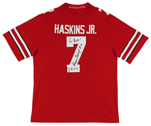 Ohio State Dwayne Haskins "2x Insc" Signed Red Nike Jersey JSA #AA73973