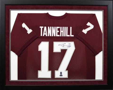 RYAN TANNEHILL AUTOGRAPHED TEXAS A&M AGGIES #17 MAROON FRAMED JERSEY COA