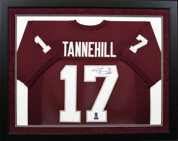 RYAN TANNEHILL AUTOGRAPHED TEXAS A&M AGGIES #17 MAROON FRAMED JERSEY COA