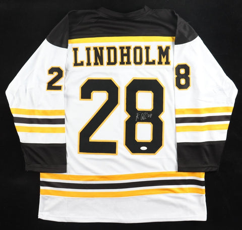 Elias Lindholm Signed Boston Bruins Jersey (JSA) Swedish National Team / Center