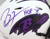 Ray Lewis Signed Baltimore Ravens Lunar Mini Helmet w/ HOF- Beckett W *Purple