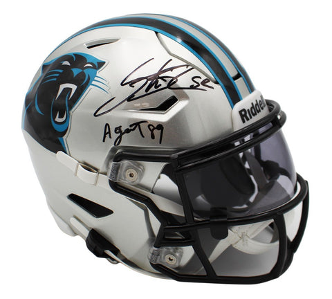 Steve Smith Sr Signed Carolina Panthers Speed Flex Midi Helmet with "Agent 89"