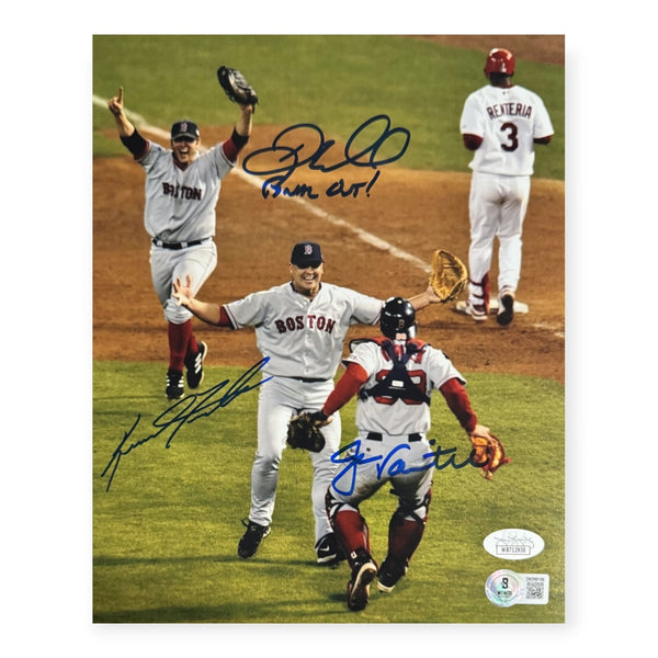 Jason Varitek, Keith Foulke, Doug Mientkiewicz Signed Autographed 8x10 Photo