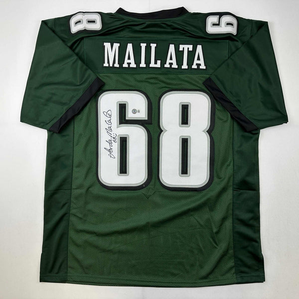 Autographed/Signed Jordan Mailata Philadelphia Green Jersey Beckett BAS COA