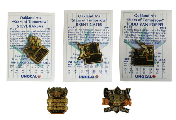 Athletics 1994 Season Collector Pin Set Un-signed 1