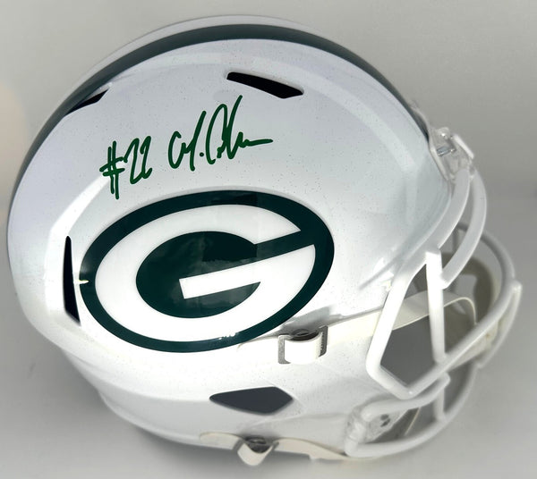 Packers MATTHEW GOLDEN Signed Full Size Alternate WHITE Replica Helmet AUTO BAS