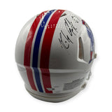 Tom Brady Julian Edelman & Rob Gronkowski Signed Autograph Throwback Helmet JSA