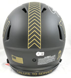 Lawrence Taylor Signed Giants F/S Salute 2025 Speed Authentic Helmet - Beckett W