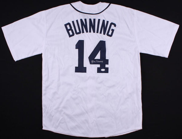 Jim Bunning Signed Detroit Tigers White Jersey (JSA COA) 3xStrikeout Leader