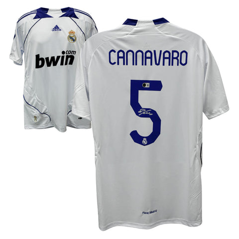 Fabio Cannavaro Signed Real Madrid Home Soccer Jersey #5 with Beckett COA