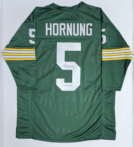 Packers PAUL HORNUNG Signed Custom Green Throwback Jersey AUTO w/ HOF - JSA