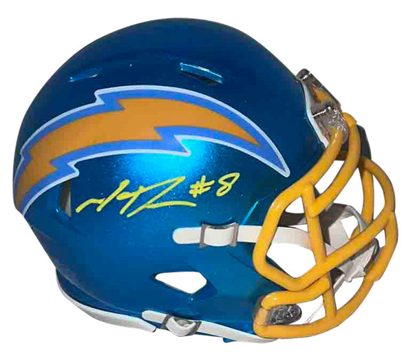 MAX DUGGAN AUTOGRAPHED LOS ANGELES CHARGERS FLASH SPEED MINI HELMET BECKETT
