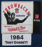 Cowboys Tony Dorsett "3x Insc" Signed Navy Blue M&N Jersey w/ Grey #s BAS Wit