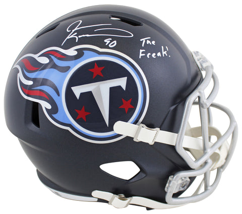 Titans Jevon Kearse The Freak Signed Navy F/S Speed Rep Helmet w/ White SIg BAS