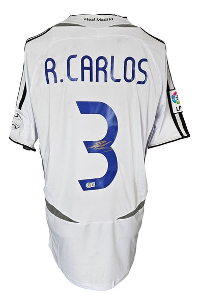 Roberto Carlos Signed Real Madrid Soccer Jersey BAS