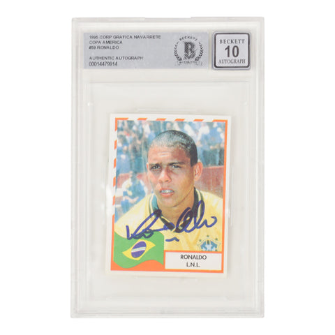 Ronaldo Nazario Signed 1995 Corp Grafica Navarrete Copa Rookie - PSA Authentic