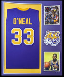 FRAMED LSU TIGERS SHAQUILLE O'NEAL AUTOGRAPHED SIGNED JERSEY JSA COA
