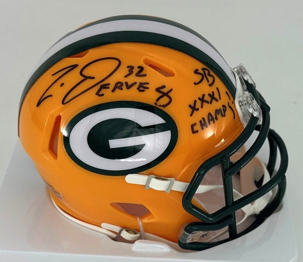 Packers SB Champ TRAVIS JERVEY Signed Riddell Speed Mini Helmet AUTO - BAS