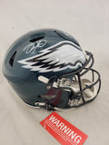 JALEN HURTS & SAQUON BARKLEY "SB CHAMPS" SIGNED EAGLES SPEEDFLEX HELMET FAN BAS