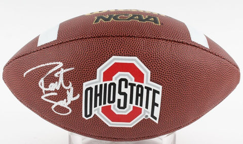 Robert Smith Signed Ohio State Buckeyes Logo Football Inscribed (Schwartz COA)