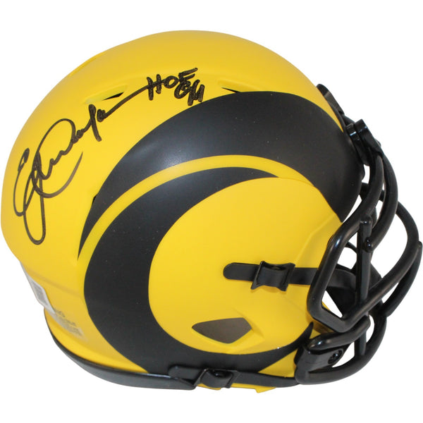 Eric Dickerson Autographed Los Angeles Rams Rave Mini Helmet HOF Beckett W 53611