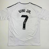 Autographed/Signed Vini Vinicius Jr. #7 Real Madrid White Jersey BAS COA