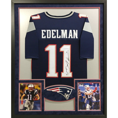 Julian Edelman Autographed Signed Framed Patriots NL Jersey BECKETT