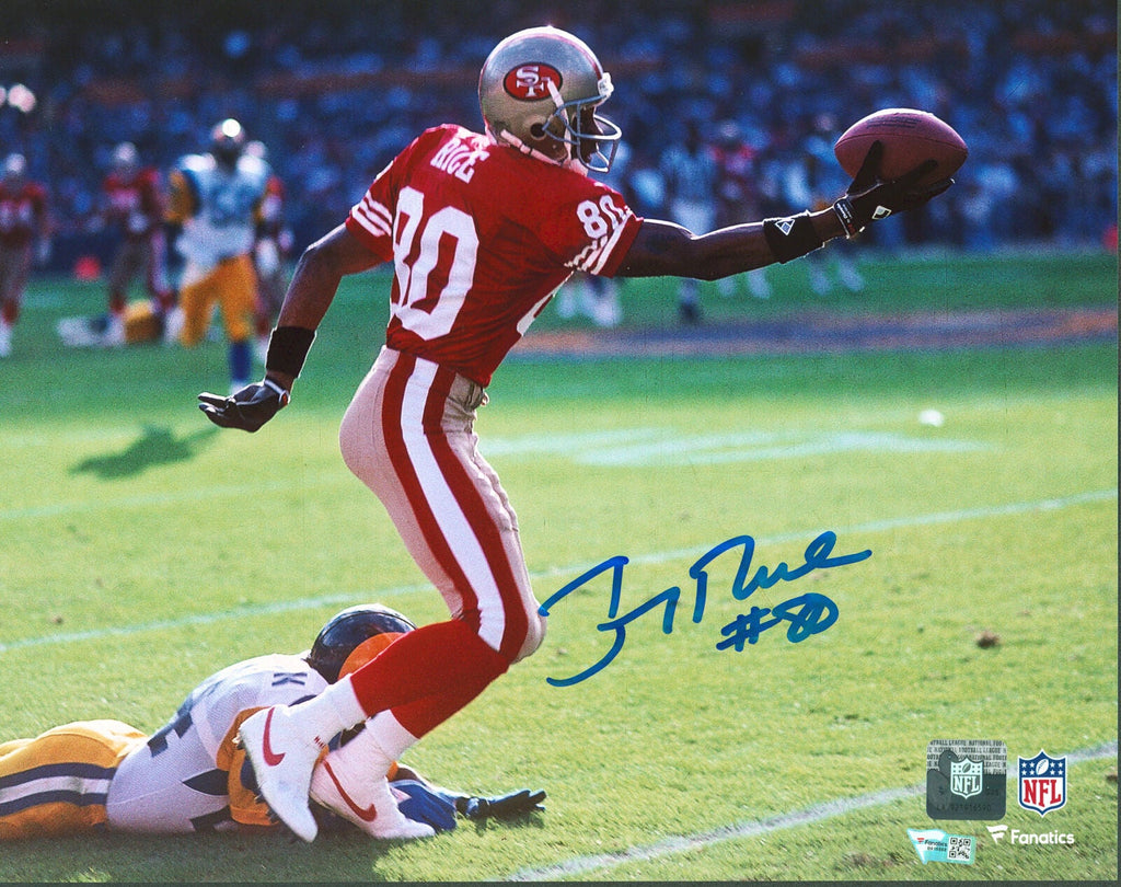 49ers Jerry Rice Authentic Signed 11x14 Horizontal Photo Vs Rams Fanat ...