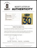 WARRIORS STEPHEN CURRY AUTOGRAPHED YELLOW NIKE SWINGMAN JERSEY SIZE 56 BECKETT