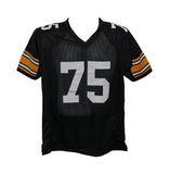 Joe Greene Autographed/Signed Pro Style Black XL Jersey HOF BAS 31148