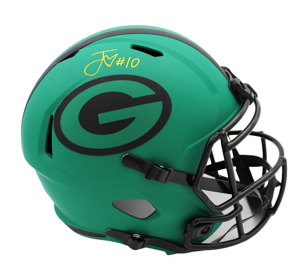 Packers Rave Helmet Jordan Love Signed Green Bay Packers Speed Full Size Rave NFL Helmet ...