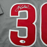 Framed Autographed/Signed Kyle Tucker 35x39 Chicago Grey Baseball Jersey JSA COA