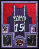FRAMED IN SUEDE TORONTO RAPTORS VINCE CARTER AUTOGRAPHED SIGNED JERSEY FANATICS