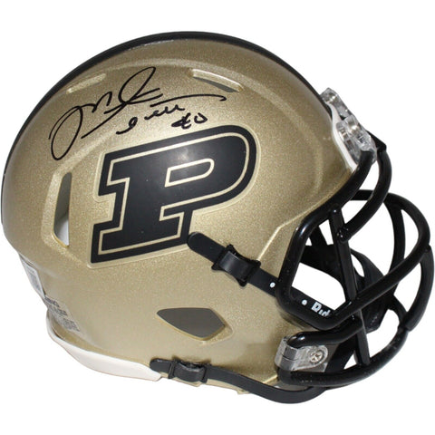 Mike Alstott Signed Purdue Boilermakers Gold Mini Helmet Beckett 42044