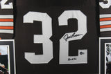 Jim Brown Autographed Pro Style Framed Brown Jersey 35x43 Beckett 40121