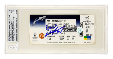 Wayne Rooney Signed 2004 Man Utd Debut Full Match Ticket Inscribed Debut - BGS 4