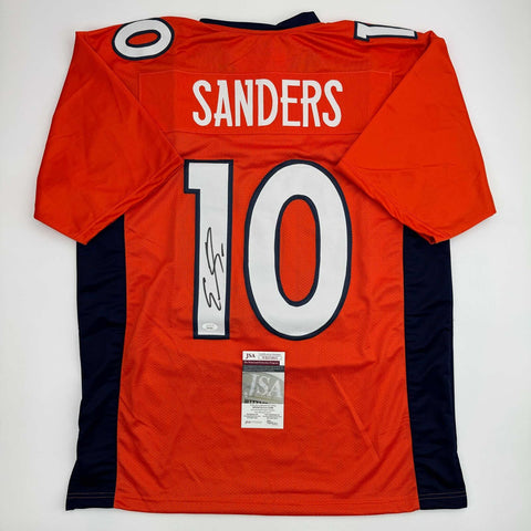 Autographed/Signed Emmanuel Sanders Denver Orange Football Jersey JSA COA
