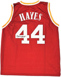 HOUSTON ROCKETS ELVIN HAYES AUTOGRAPHED SIGNED RED JERSEY JSA STOCK #215704
