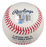 Marcus Semien Texas Rangers Signed Official 2023 World Series Baseball BAS